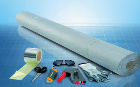 Producten StraFlex - Isolatie van het huis: dak, wanden, vloer - Foto toont de rol en de installatie instrumenten van STARFLEX Pro Producten StraFlex - Isolatie van het huis: dak, wanden, vloer - Foto toont de rol en de installatie instrumenten van STARFLEX Pro